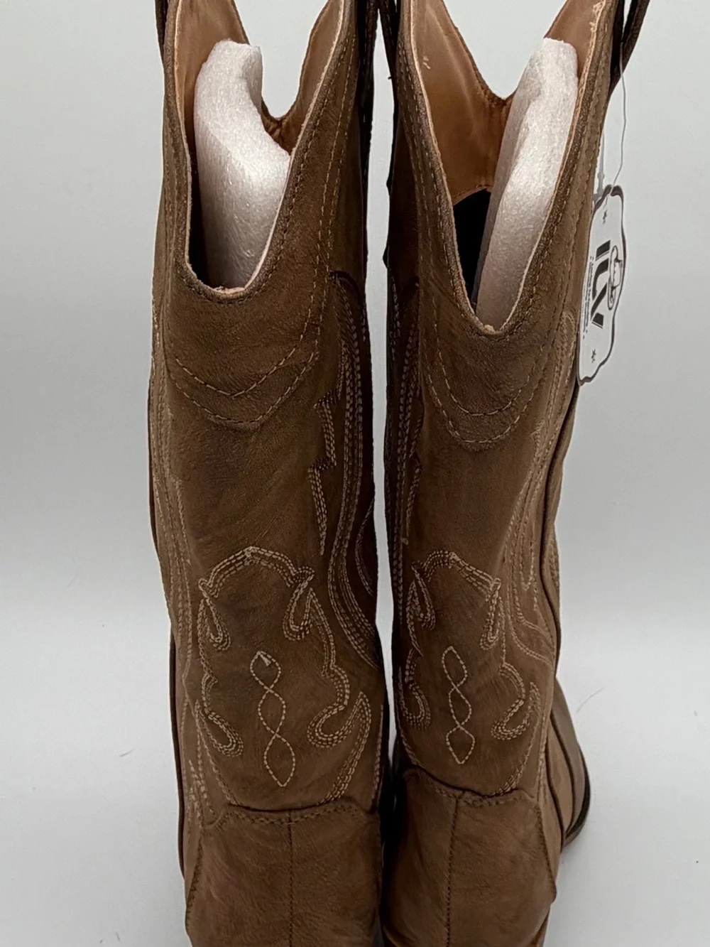 Brown Suede Over-the-Knee Western Boots